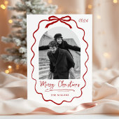 Koker Bow Vakantie Foto Kaart, Prettig Kerstfeest Feestdagenkaart