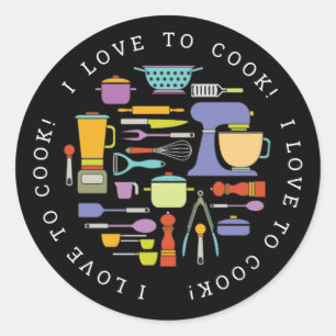 Kokerapparatuur, gadgets & gereedschap Patroon Ronde Sticker