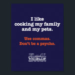 Kokerfamilie en huisdieren poster<br><div class="desc">Comma's zijn belangrijk. Show uw steun voor een goede grammatica waar iedereen het kan zien!</div>