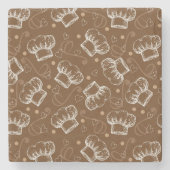 Kokerpatroon met chef-pet stenen onderzetter (Voorkant)