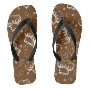 Kokerpatroon met chef-pet teenslippers