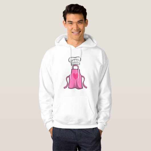 Kokerpron en pet voor het koken met hart hoodie (Voorkant volledig)