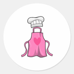 Kokerpron en pet voor het koken met hart ronde sticker