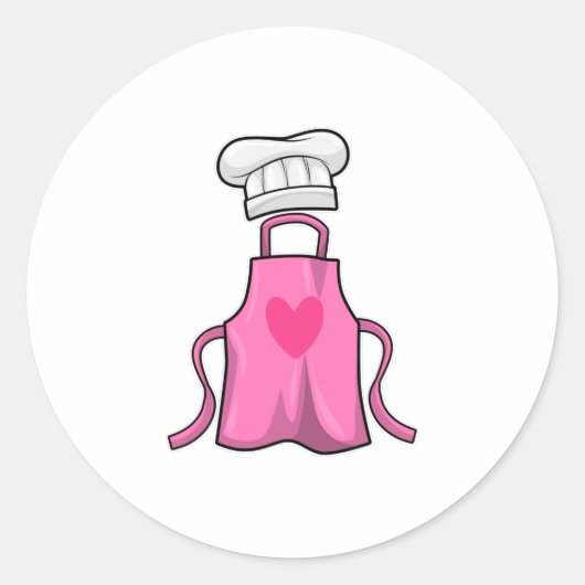 Kokerpron en pet voor het koken met hart ronde sticker (Voorkant)