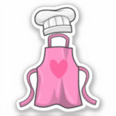 Kokerpron en pet voor het koken met hart sticker (Voorkant)