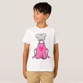 Kokerpron en pet voor het koken met hart t-shirt (Voorkant volledig)