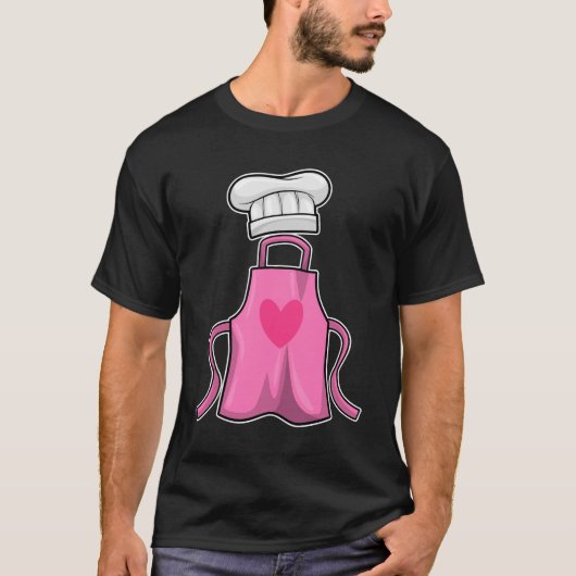 Kokerpron en pet voor het koken met hart t-shirt (Voorkant)