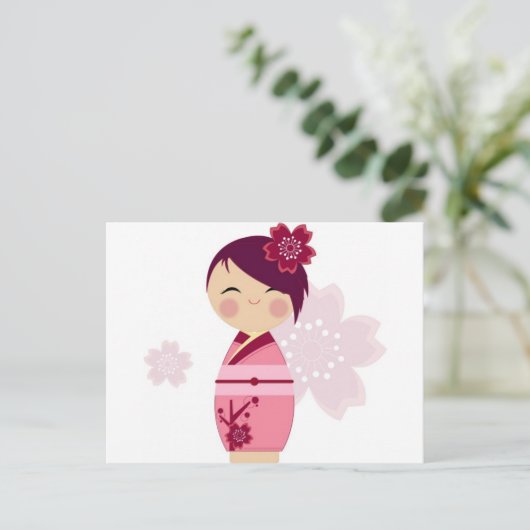 Kokeshi Briefkaart (Staand voorkant)