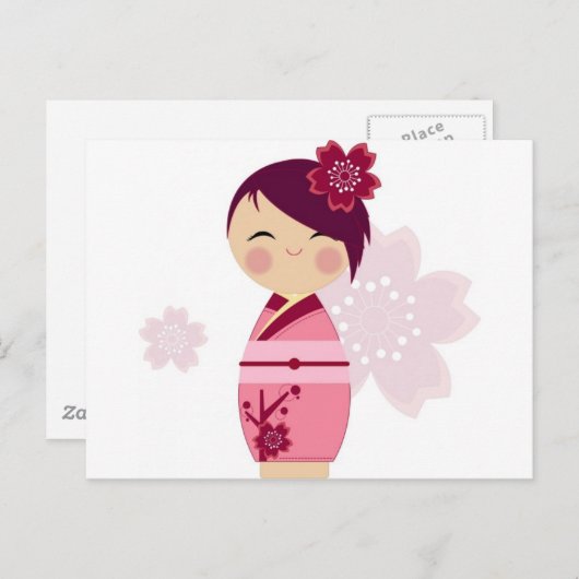 Kokeshi Briefkaart (Voorkant / Achterkant)