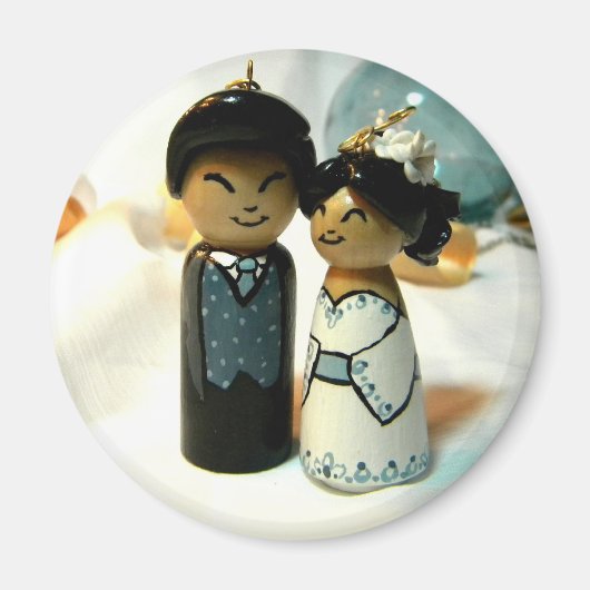 Kokeshi Bruiloft II Magneet (Voorkant)