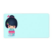 Kokeshi Cherry Address Label (Voorkant)