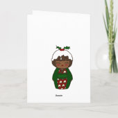 Kokeshi Christmas Pudding Kaart (Achterkant)