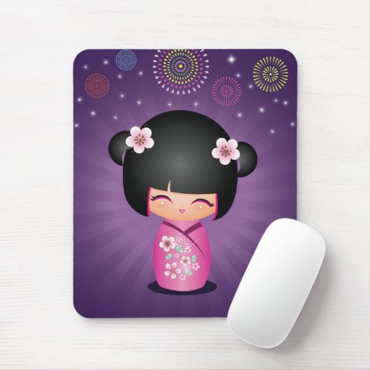 Kokeshi Cutie vuurwerk Mousepad Muismat (Met muis)