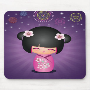 Kokeshi Cutie vuurwerk Mousepad Muismat