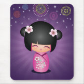 Kokeshi Cutie vuurwerk Mousepad Muismat (Voorkant)