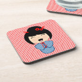 Kokeshi Doll 1 onderzetter met kurk rugleuning - s (Linkerzijde)