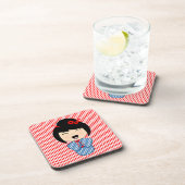 Kokeshi Doll 1 onderzetter met kurk rugleuning - s (Rechterzijde)