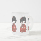 Kokeshi Doll Art Matglas Koffiemok (Voorkant rechts)