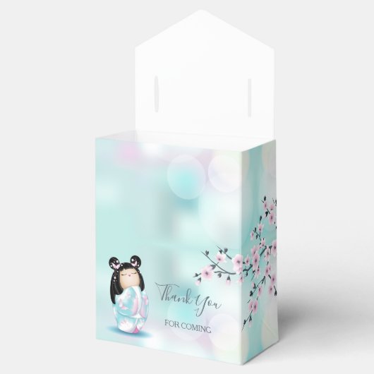 Kokeshi Doll Baby shower Dank u wel Bedankdoosjes (Geopend)