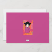 Kokeshi Doll Baby shower Invitation Kaart (Achterkant)