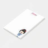 Kokeshi Doll Blue Post-it® notes 4 x 6 (Schuin)