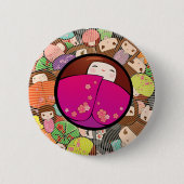 Kokeshi Doll Button (Voorkant)
