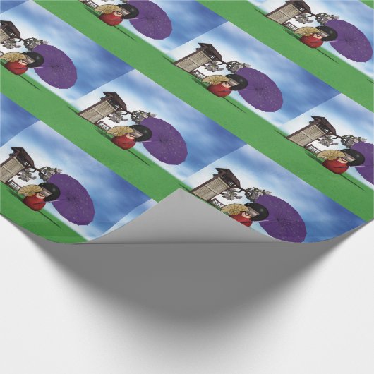 Kokeshi Doll Cadeaupapier (Hoek)