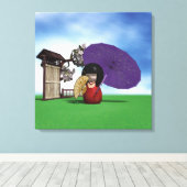 Kokeshi Doll Canvas Afdruk (Insitu (Houten vloer))