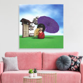 Kokeshi Doll Canvas Afdruk (Insitu (Woonkamer))