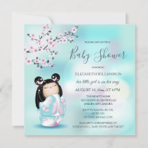 Kokeshi Doll Cherry Blossom Baby shower