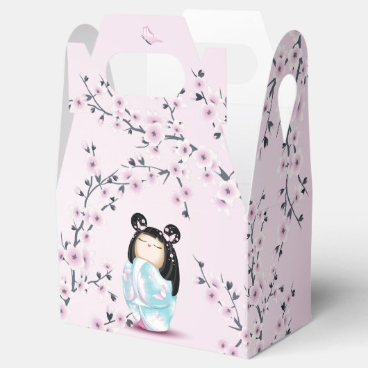 Kokeshi Doll Cherry Blossom Bedankdoosjes (Geopend)