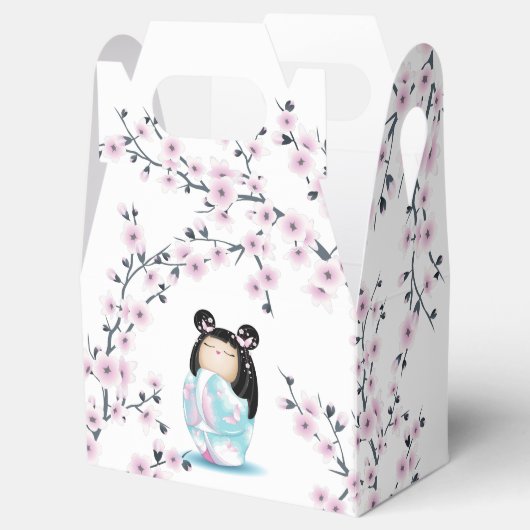 Kokeshi Doll Cherry Blossom Bedankdoosjes (Geopend)