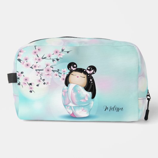 Kokeshi Doll Cherry Blossom Car Vloermat Toilettasje (Voorkant)