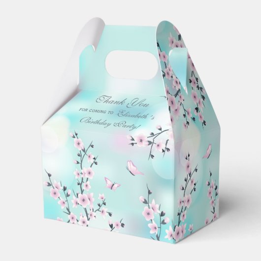 Kokeshi Doll Cherry Blossom Dank u wel Bedankdoosjes (Achterkant)