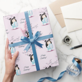 Kokeshi Doll Cherry Blossom | Geestdag meisje Cadeaupapier