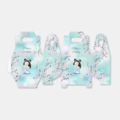 Kokeshi Doll Cherry Blossom Turquoise Bedankdoosjes (Uitgevouwen)