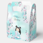 Kokeshi Doll Cherry Blossom Turquoise Bedankdoosjes (Geopend)