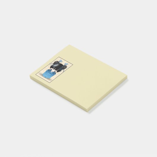 Kokeshi Doll Dressed In Blue Post-it® Notes (Schuin)