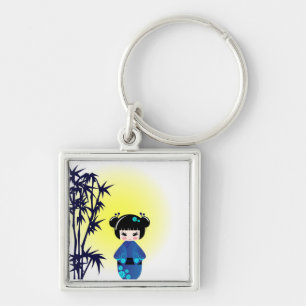 Kokeshi doll en bamboo sleutelhanger