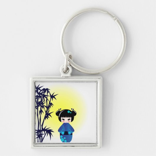 Kokeshi doll en bamboo sleutelhanger (Voorkant)