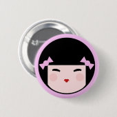 Kokeshi Doll Face Button Badges (Voorkant /achterkant)