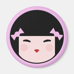 Kokeshi Doll Face Magnet