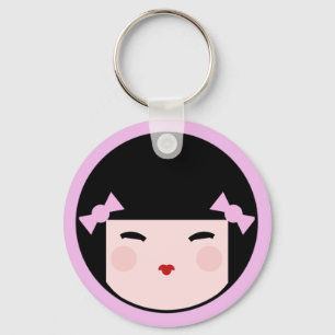 Kokeshi Doll Face Sleutelhanger