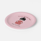 Kokeshi Doll - gepersonaliseerde verjaardag Papieren Bordje (Gekanteld)