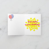 Kokeshi Doll Gitaar Happy Birthday Kaart (Binnen)