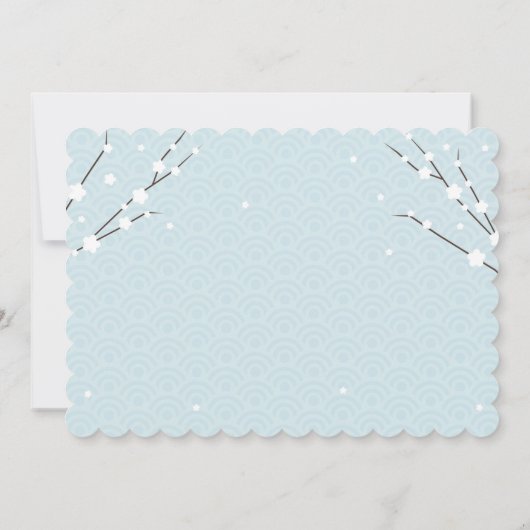 Kokeshi Doll Japanse Tea Party Kaart (Achterkant)