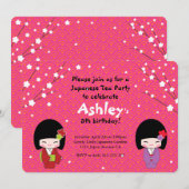 Kokeshi Doll Japanse Tea Party Kaart (Voorkant / Achterkant)