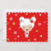 Kokeshi Doll Japanse Tea Party Kaart (Voorkant)