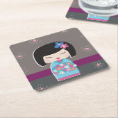 Kokeshi Doll Kartonnen Onderzetters (Schuin)