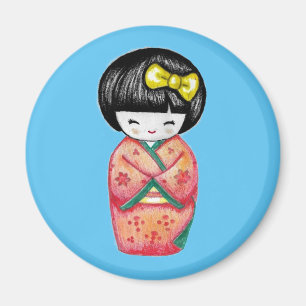 Kokeshi Doll - Kimono Geisha Girl Magneet